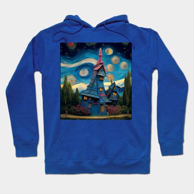 Starry Night Over The Burrow Hoodie by Grassroots Green